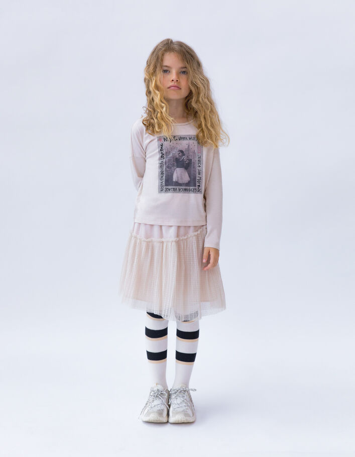 Jupe beige en tulle fille