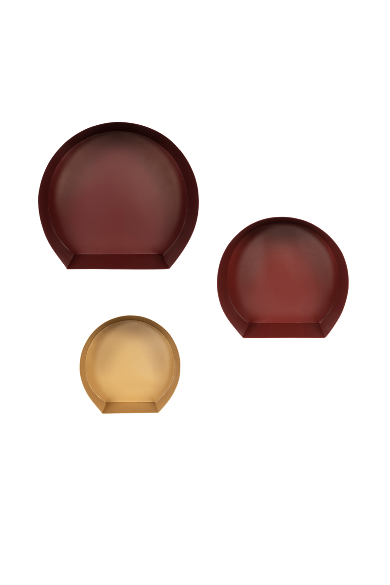 Kayoom Wandregal-Set Triple 110 Dunkelrot / Bordeaux / Gold