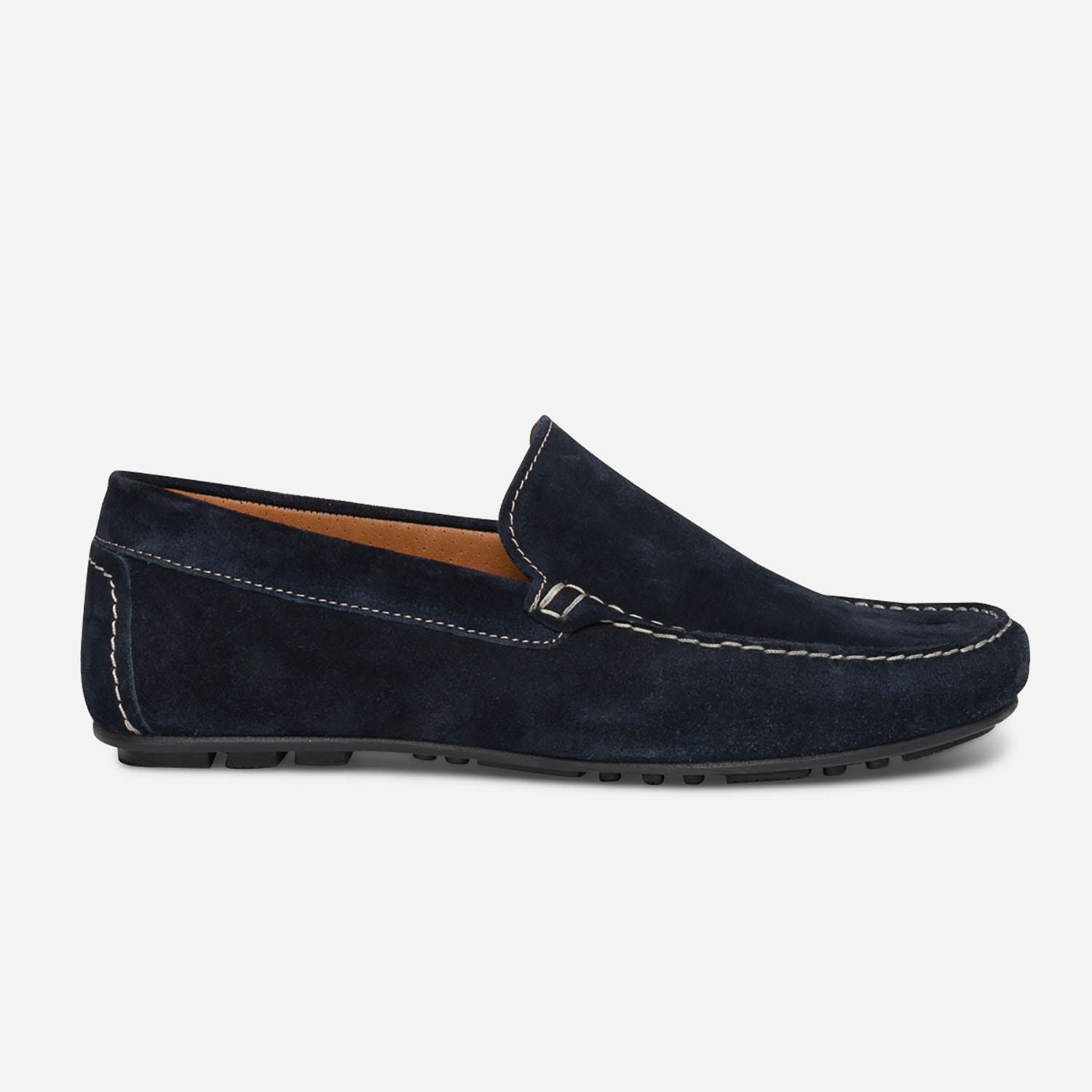 Mocassin bleu marine en cuir velours