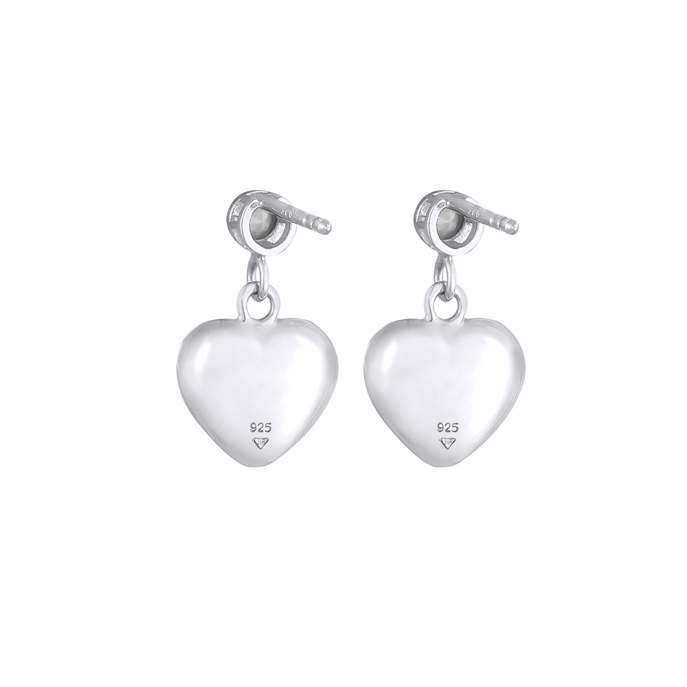 Elli Elli Boucles d'Oreilles Pendentif coeur de dame avec cristaux en argent sterling  Boucles d'oreilles