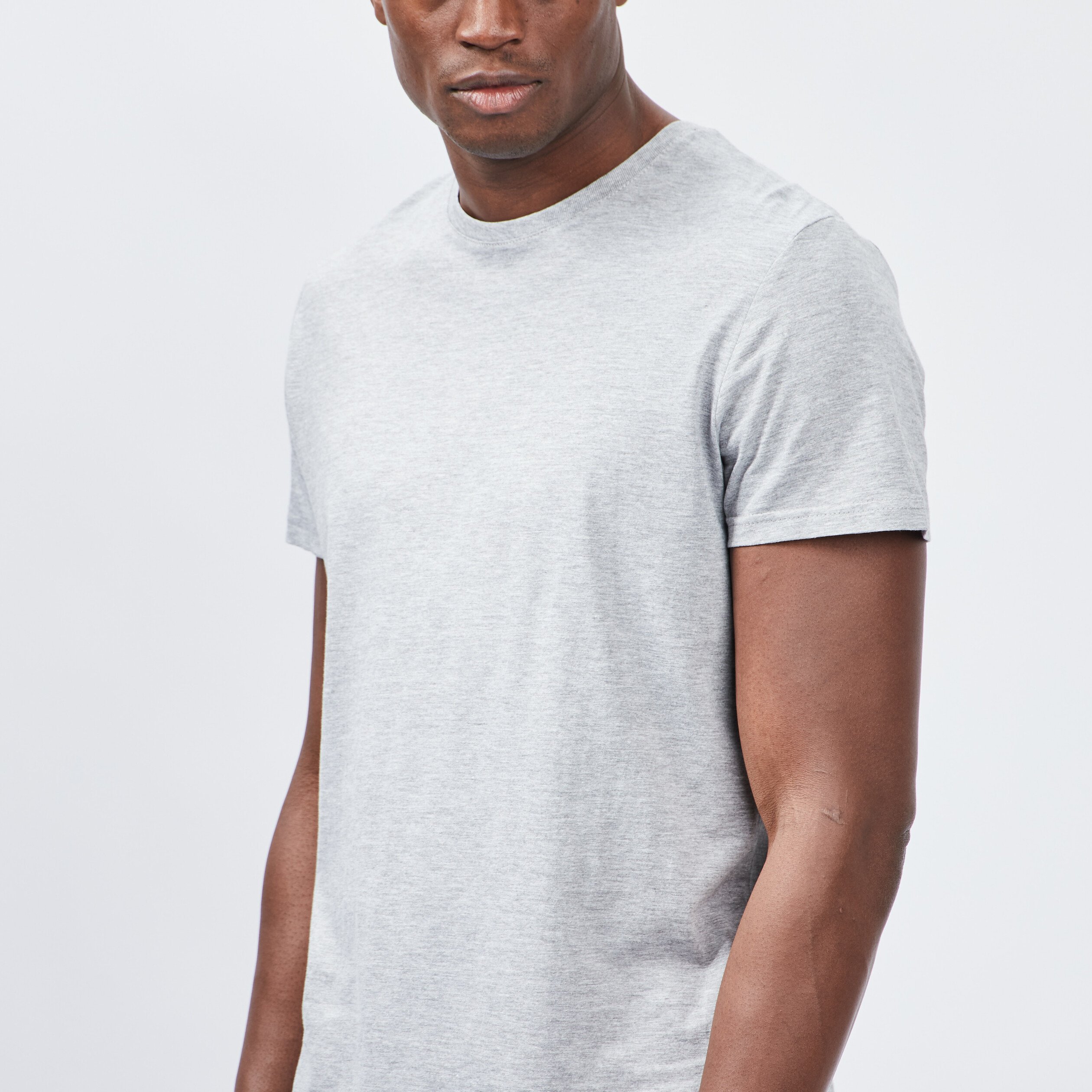 T-shirt en coton manches courtes gris homme | La Halle