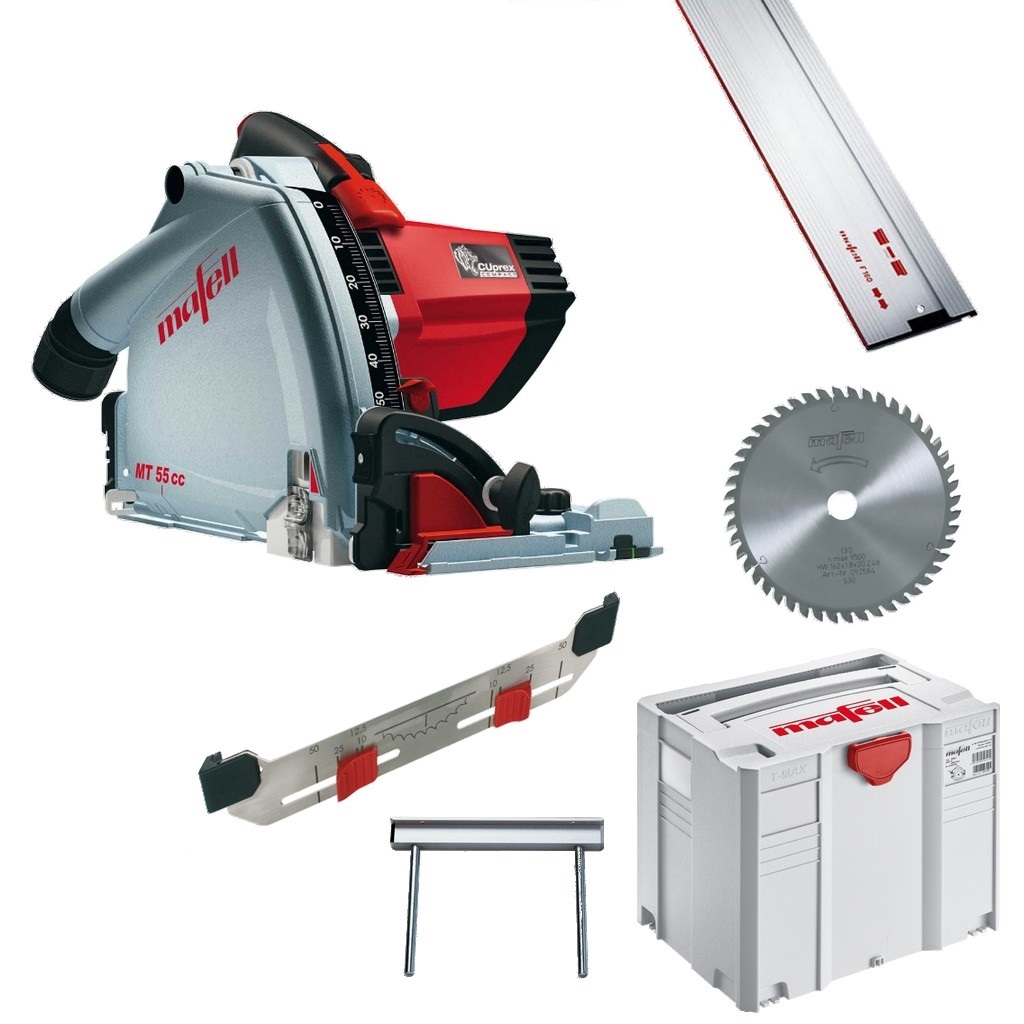Mafell 917614 MT55 cm³ Maxi-MAX Tauchsäge in T-Max mit Führungsschiene F160