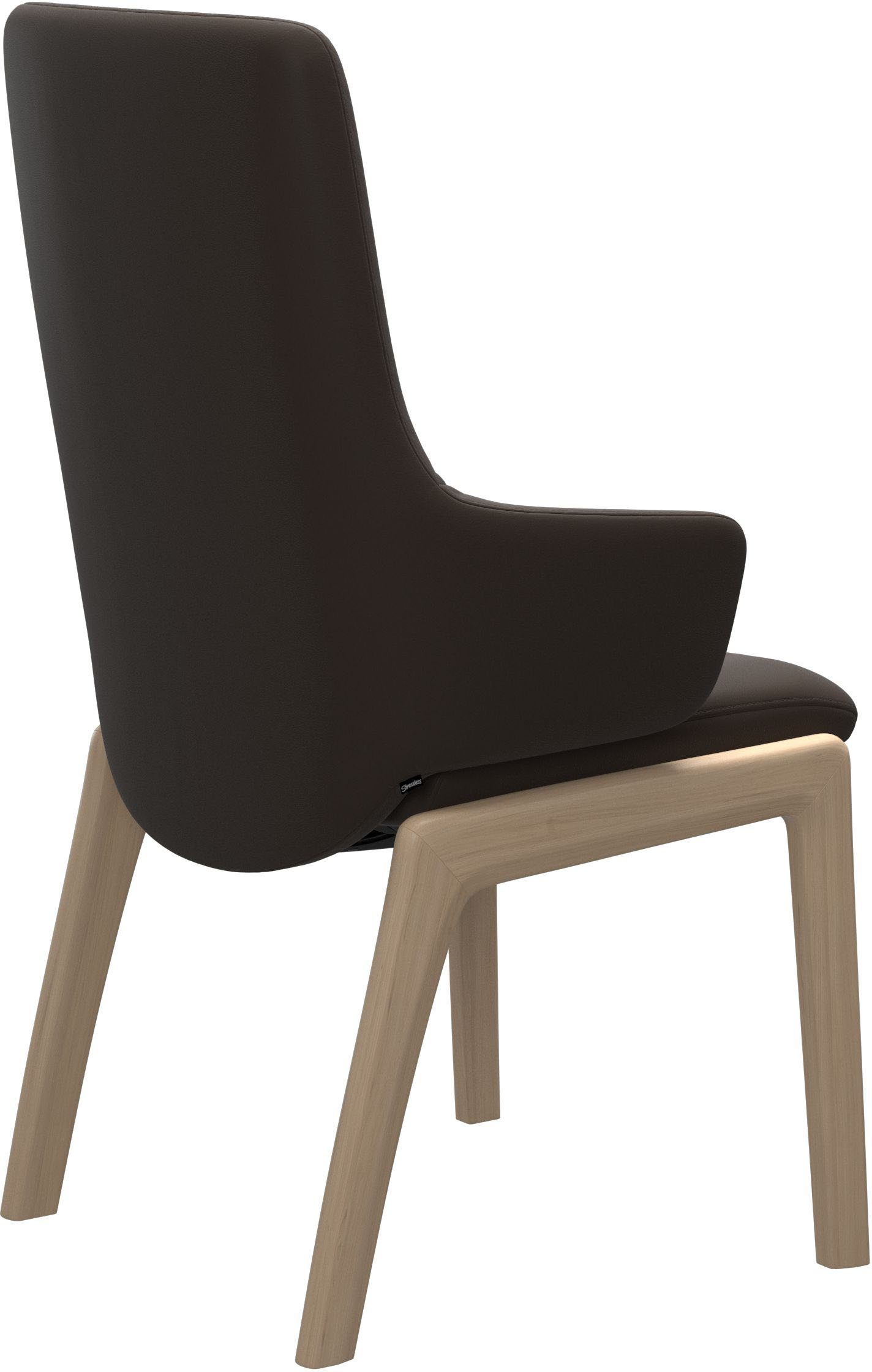 Stressless® Polsterstuhl Laurel, High Back mit Armlehne, Größe L, mit abgerundeten Beinen in Schwarz