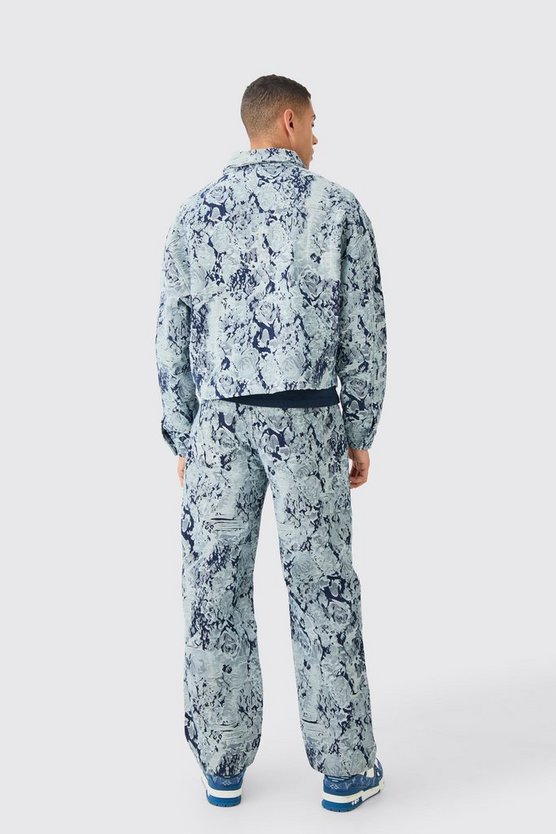 Kastige zerrissene Jeansjacke