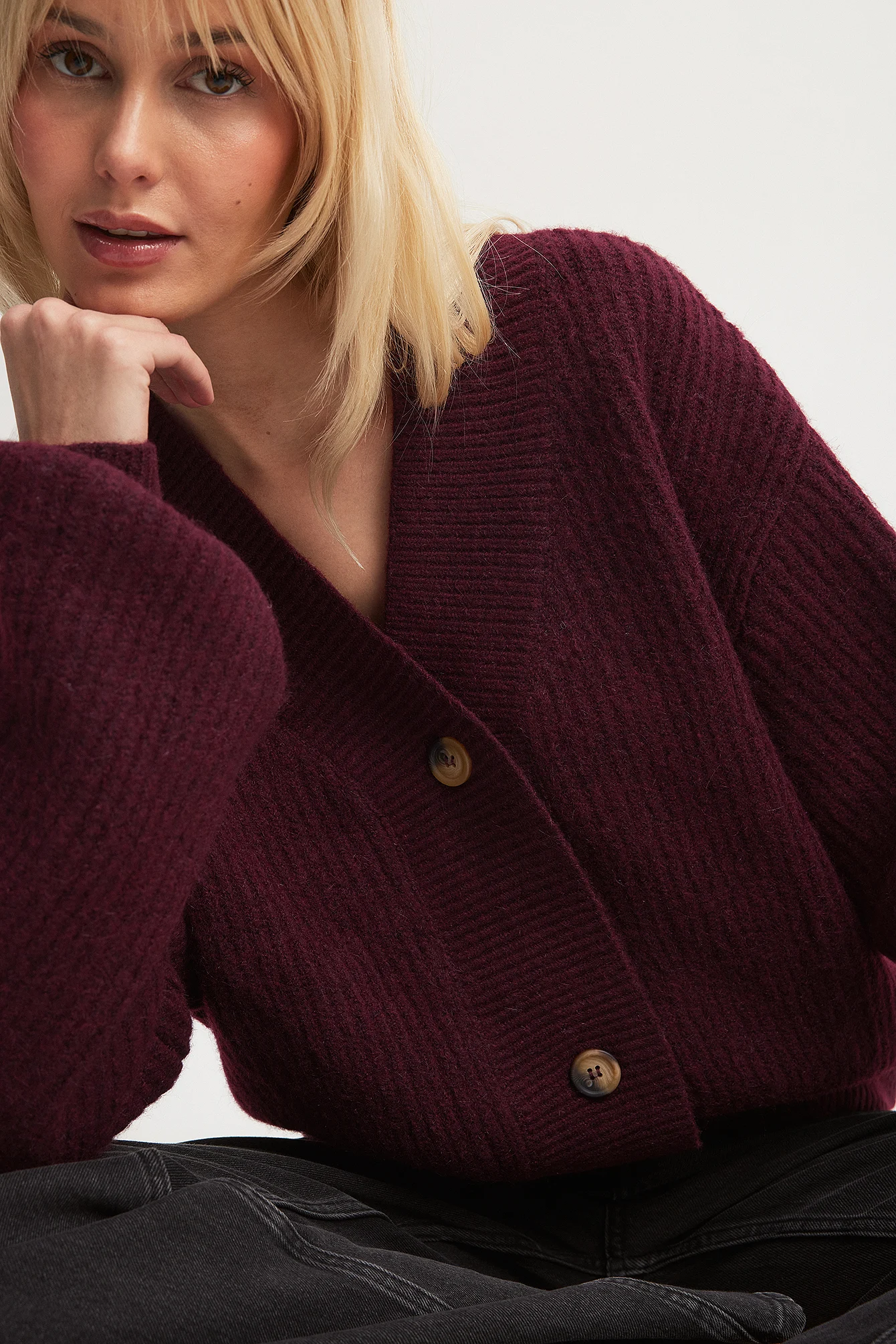 Dicke Rippenstrickjacke