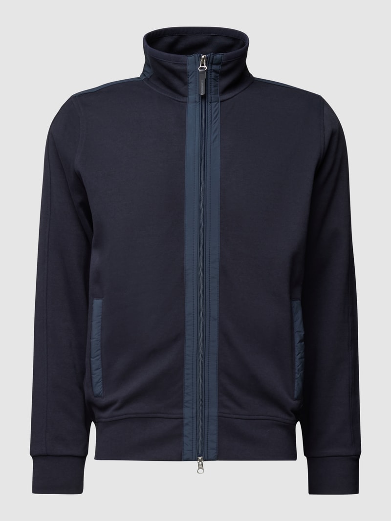 Sweatjacke mit Zweiwege-Reißverschluss in marineblau