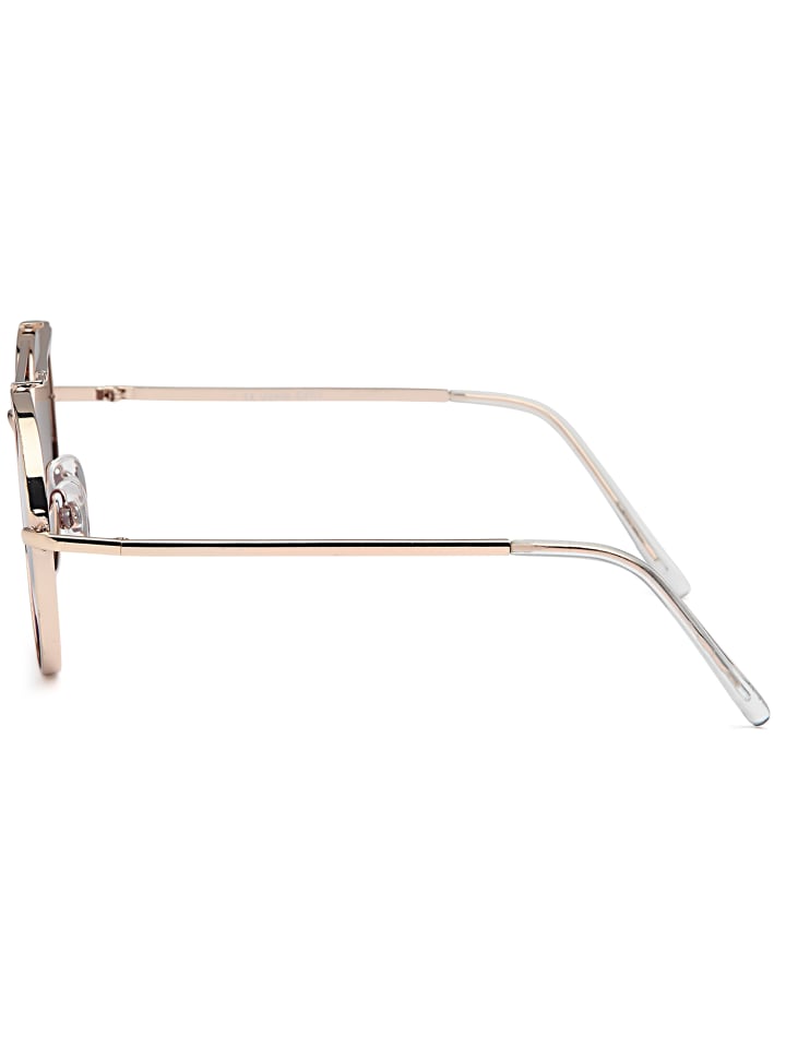 styleBREAKER Piloten Sonnenbrille in Gold / Pink verspiegelt günstig kaufen onesize