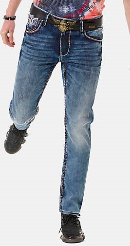 Cipo & Baxx Jeanshose mit kontrastfarbenen Nähten