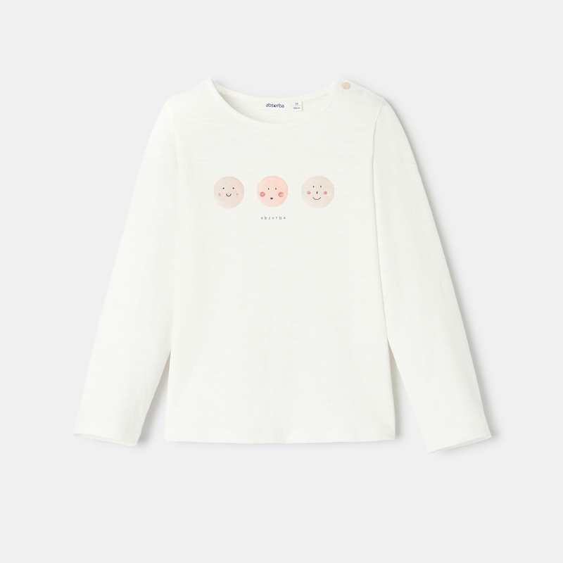 T-shirt en jersey flammé blanc bébé fille Absorba