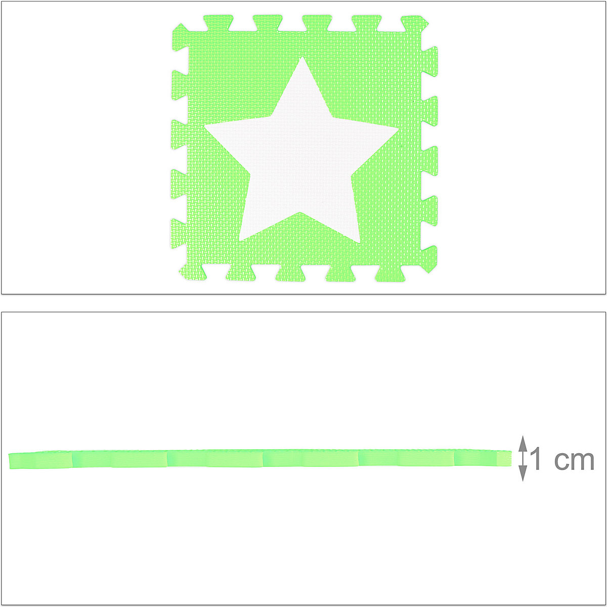 27 x Puzzlematte Sterne weiß-grün