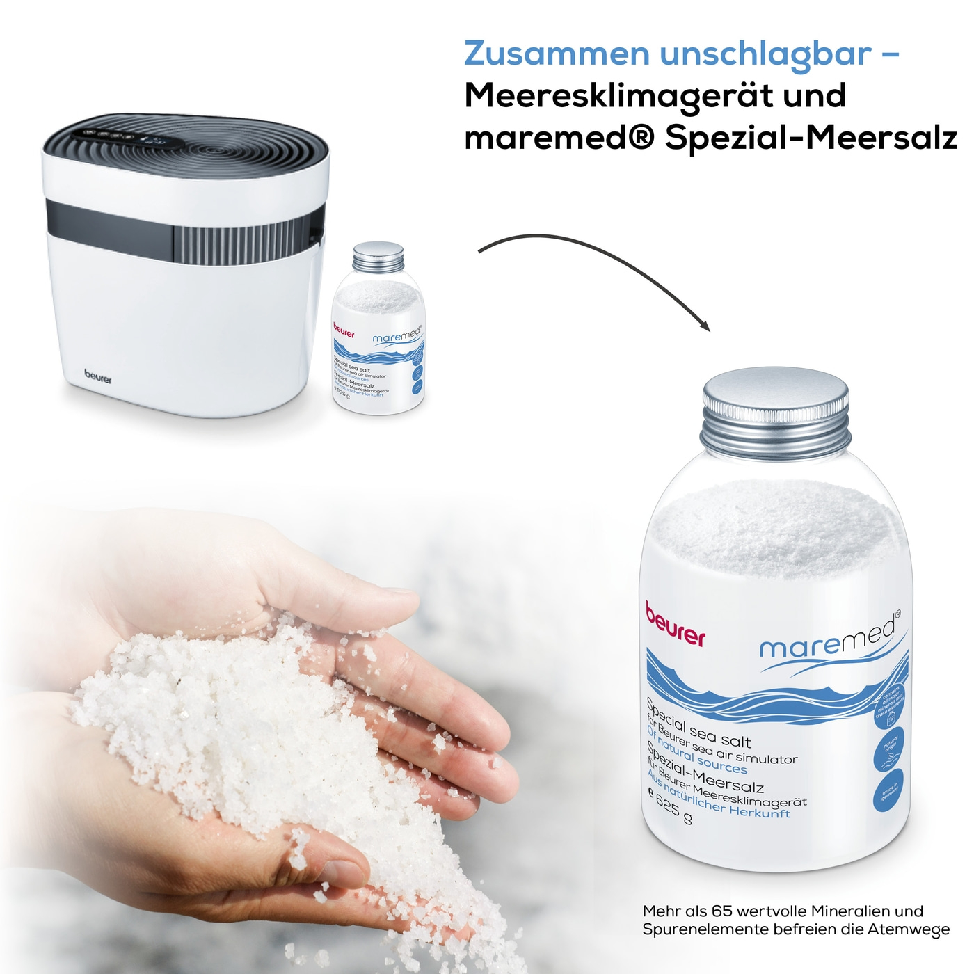 Beurer maremed® Meeresklimagerät-Meeresklimagerät mit Luftbefeuchtung & -reinigung für eine verbesserte Atmung