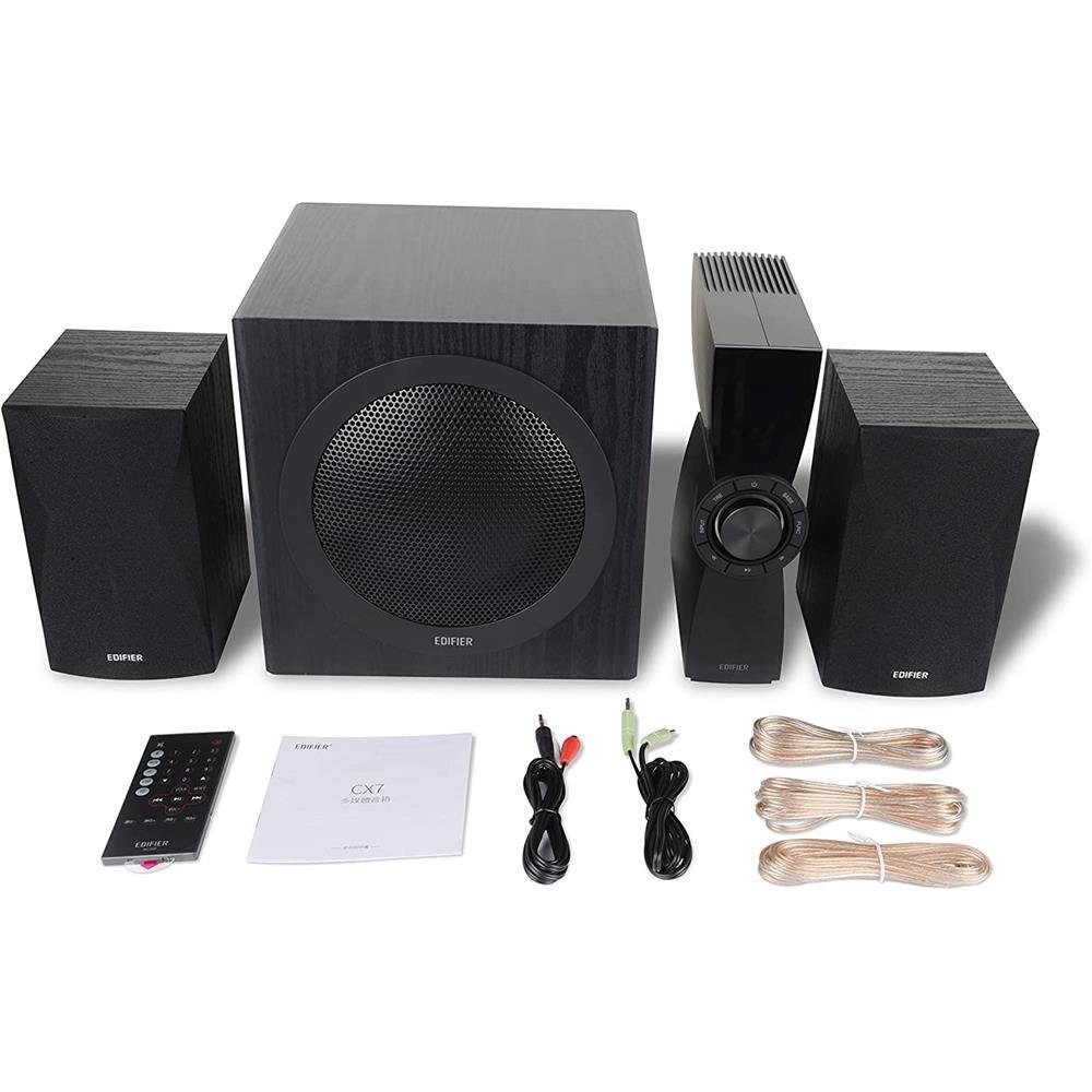 Edifier® CX7 2.1 Lautsprechersystem (Bluetooth, 69 W, Externer Verstärker mit Infrarot-Fernbedienung)