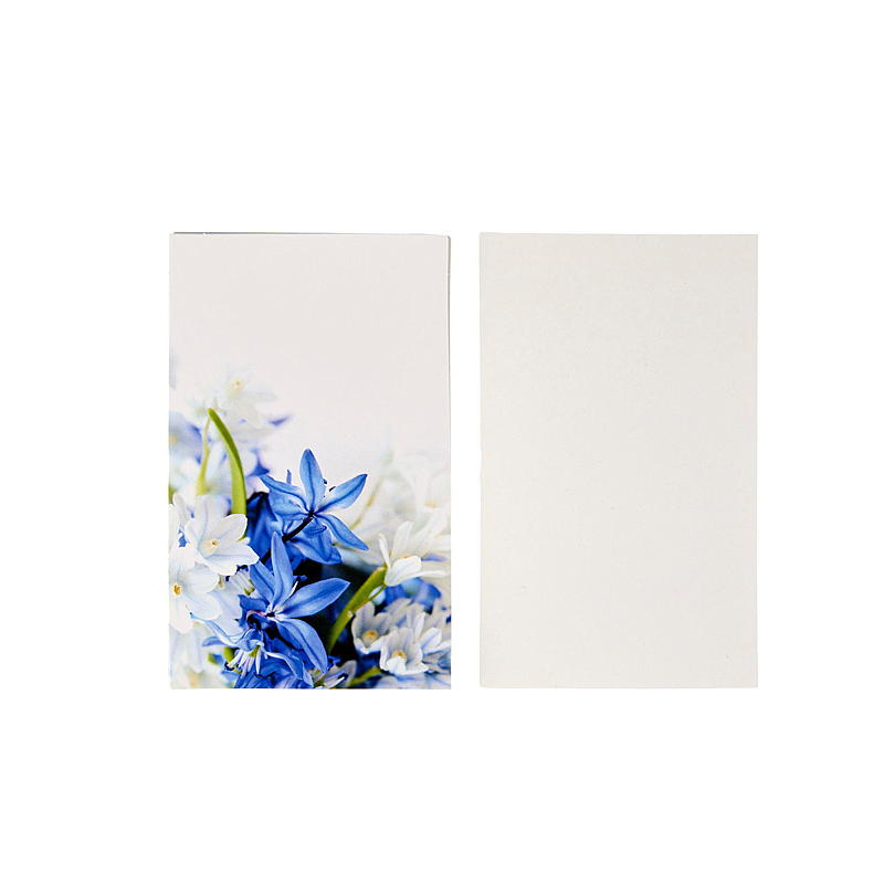 Kort 10-pk enkelt m/konvolutt blå blomst