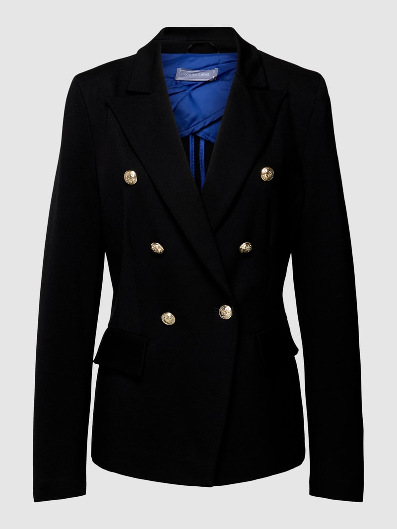 Blazer mit doppelreihiger Knopfleiste in schwarz