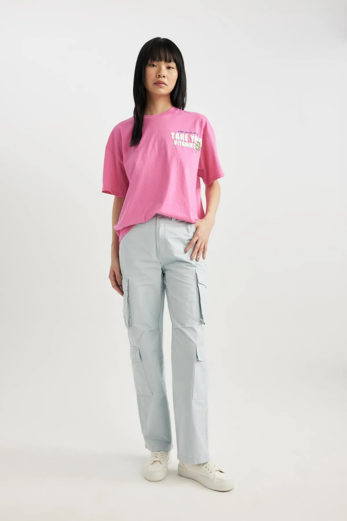 DeFacto  Unisex Cooles Oversize-T-Shirt mit Rückenaufdruck, kurzärmelig, B7047ax24sm