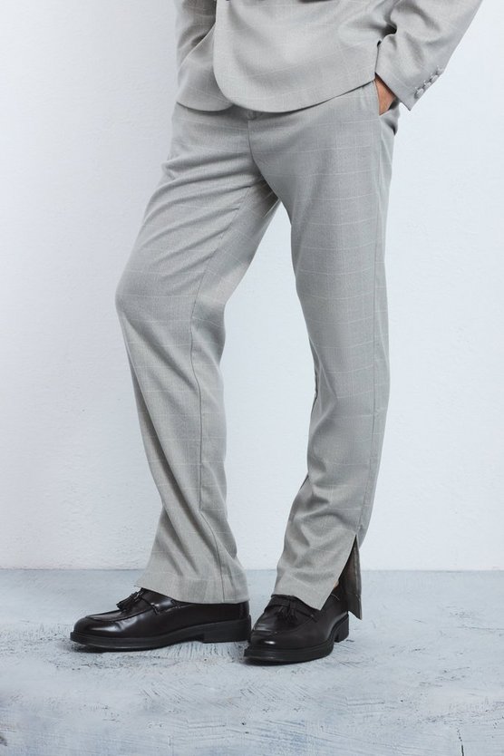 Karierte Hose mit geradem Bein