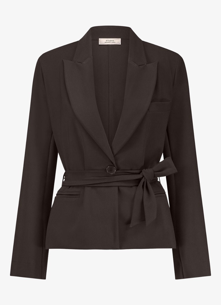 Studio Anneloes Lette fitted blazer with tie belt