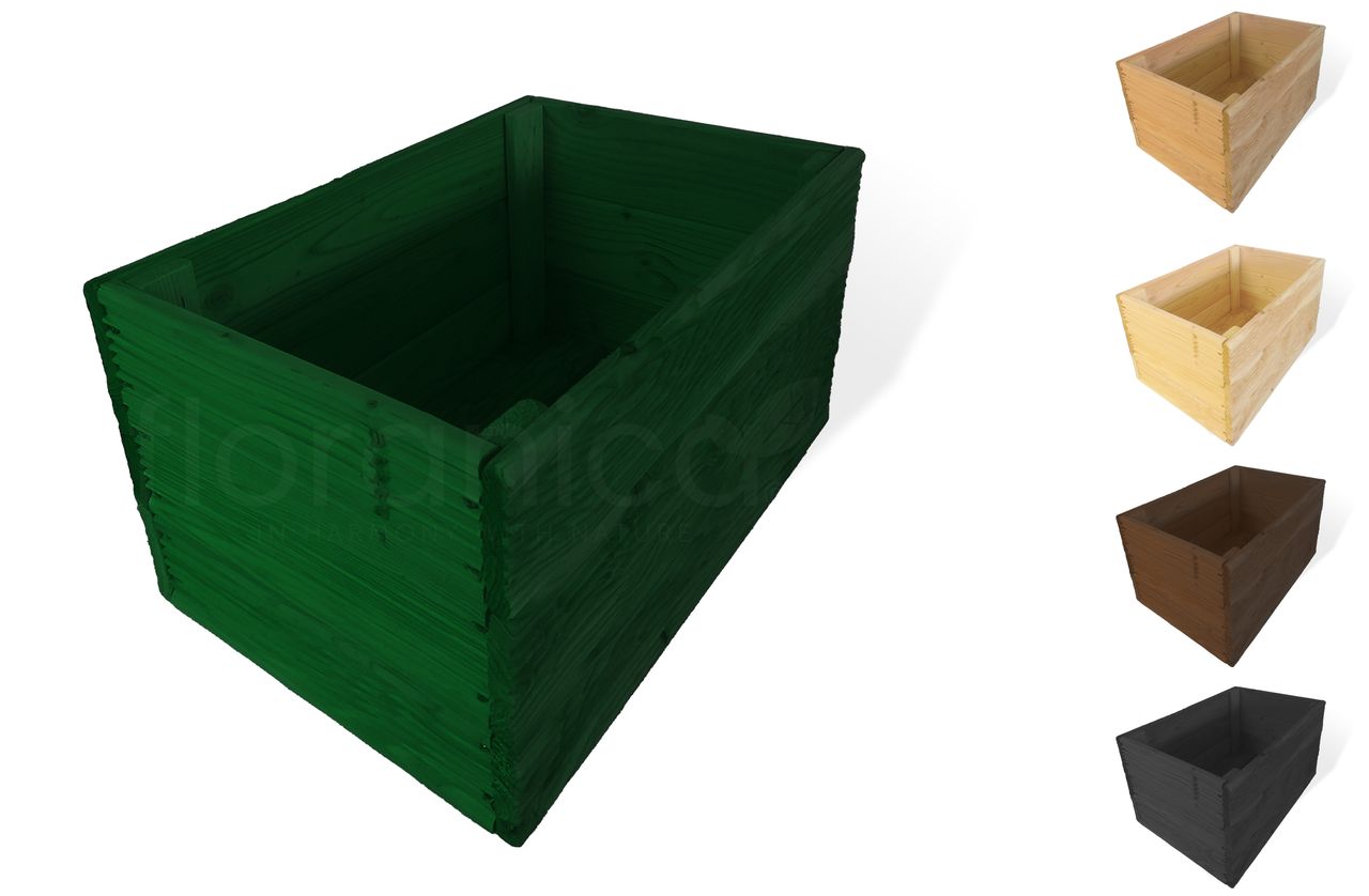 Pemicont Floranica Blumentopf aus Holz Kasten 50cm x 335cm x 285cm Grün Imprägnierte Lärche Schutzhülle für Kräuter Blumen Haus- und Gartendekoration Innen- und Außeneinsatz EU-Produkt