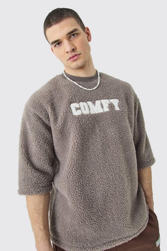 Tall Oversize T-Shirt mit Borg-Applikation