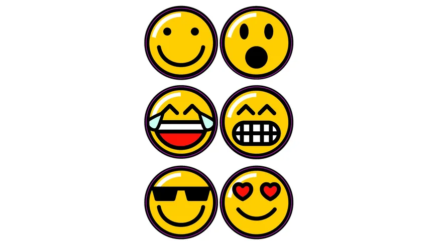 folia Rund-Sticker EMOJIS