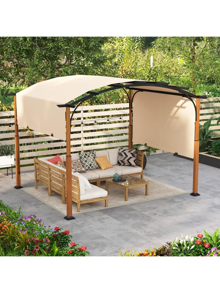 COSTWAY Pergola mit ausziehbarem Dach 3,6x3m in Beige günstig kaufen onesize