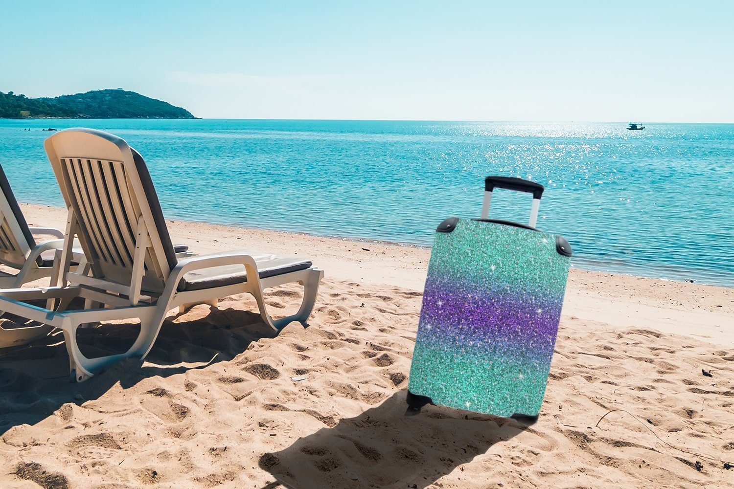 MuchoWow Handgepäckkoffer Ombre - Fische - Tierkreiszeichen - Muster, 4 Rollen, Reisetasche mit rollen, Handgepäck für Ferien, Trolley, Reisekoffer
