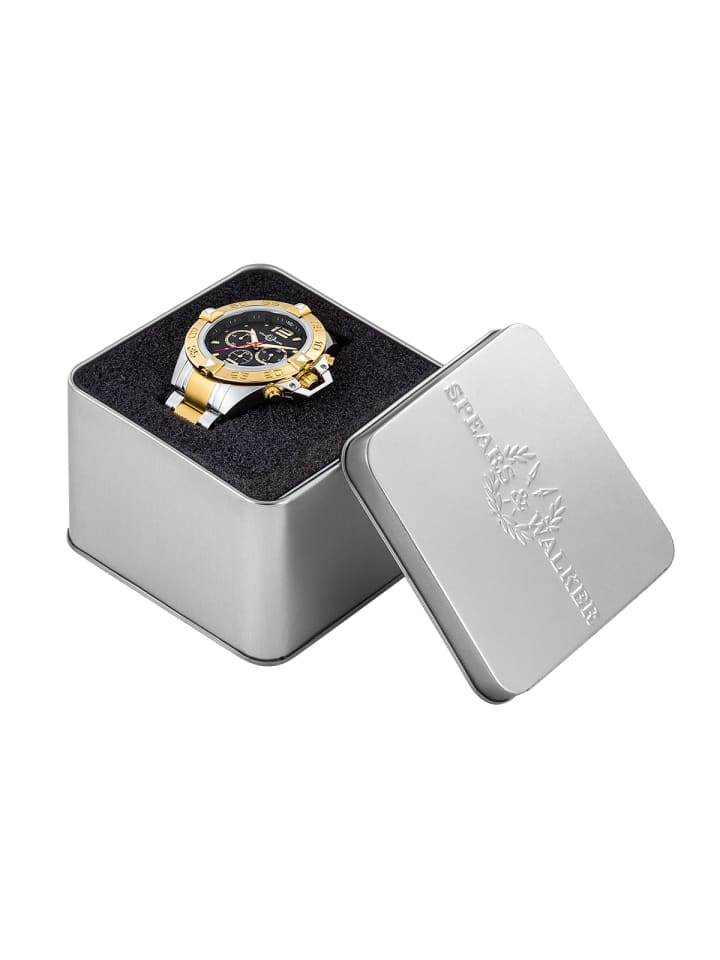 Spears & Walker Herren Quarzuhr silber/gelbgold Edelstahl silber/gelbgold in silber/gelbgold günstig kaufen 23 cm