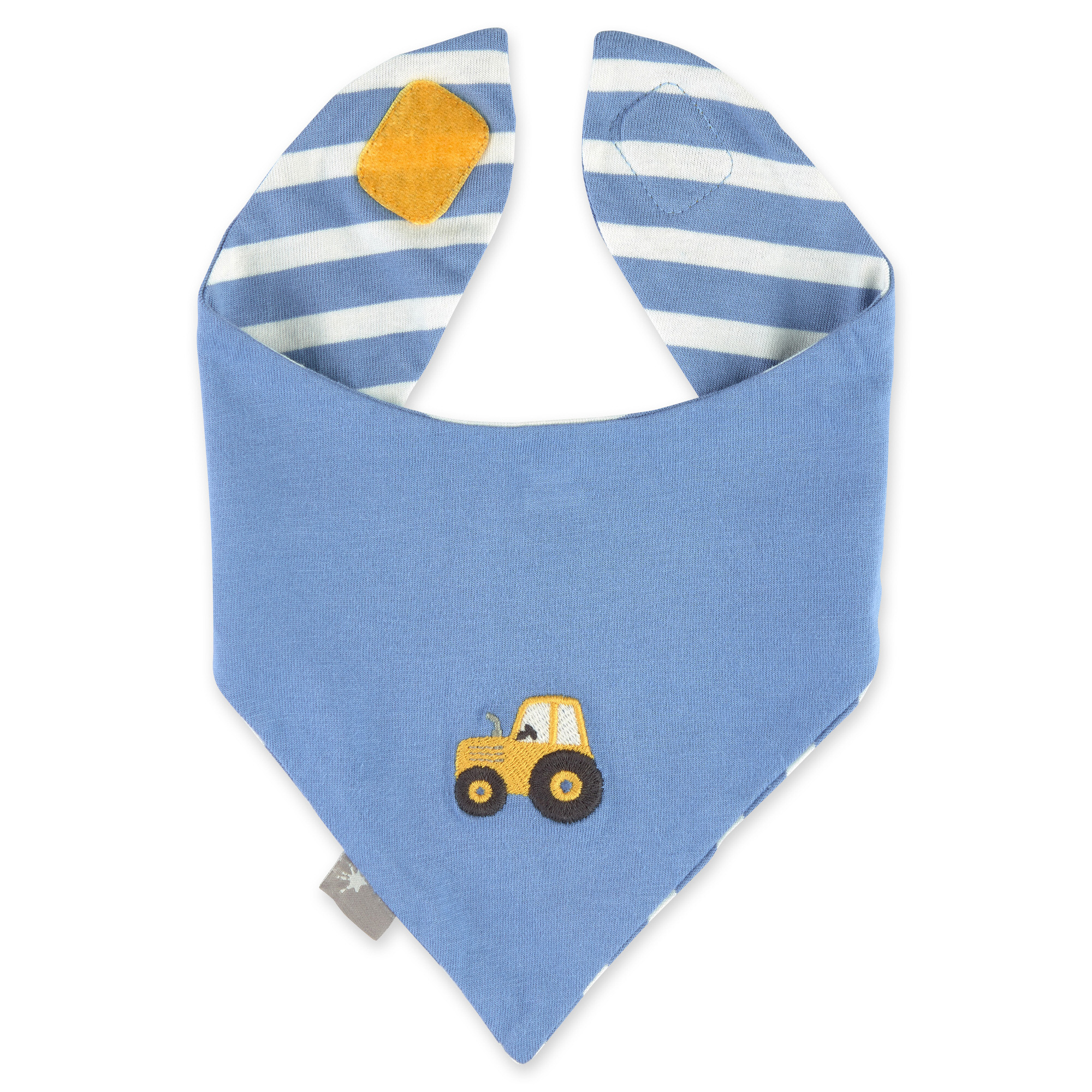 Baby Wendehalstuch Traktor, blau oder geringelt