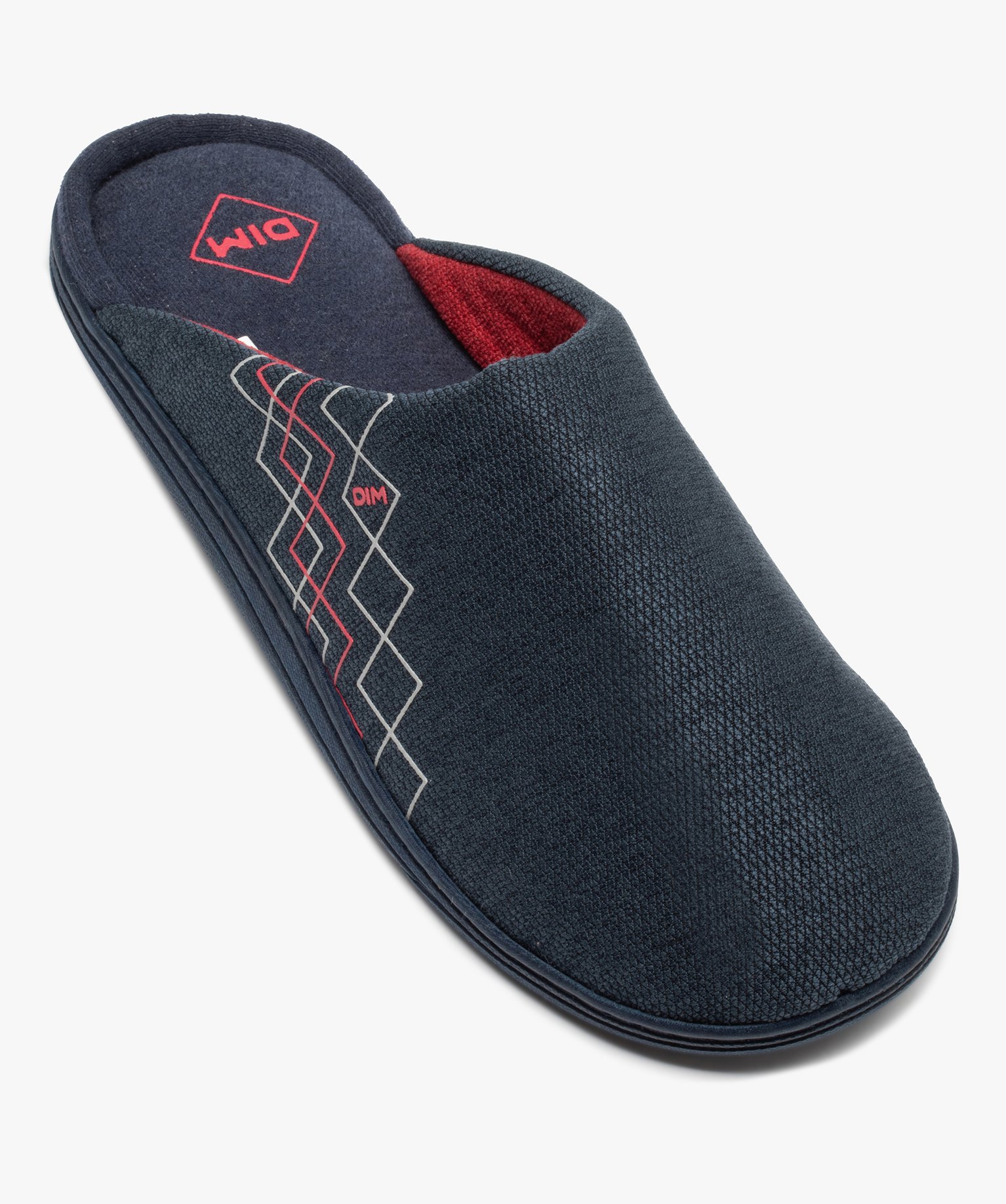 Chaussons homme mules à motifs graphiques - Dim marine | GEMO