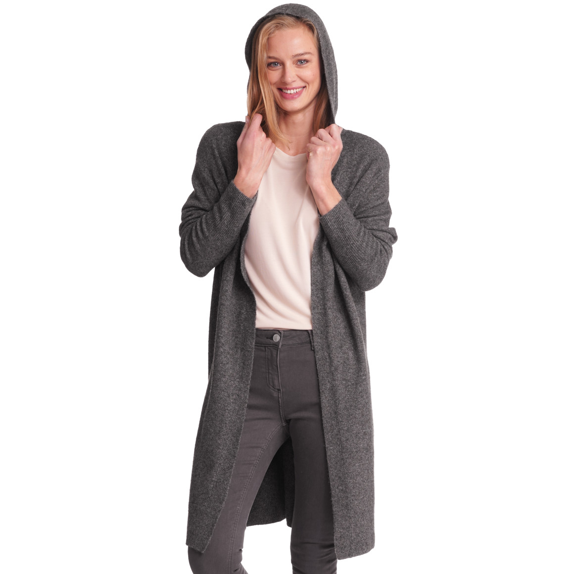 Damen Strickjacke mit Kapuze