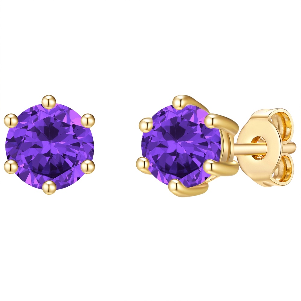 Glanzstücke München Puces d'oreilles en argent Argent sterling Améthyste en Or jaune Boucles d'oreilles