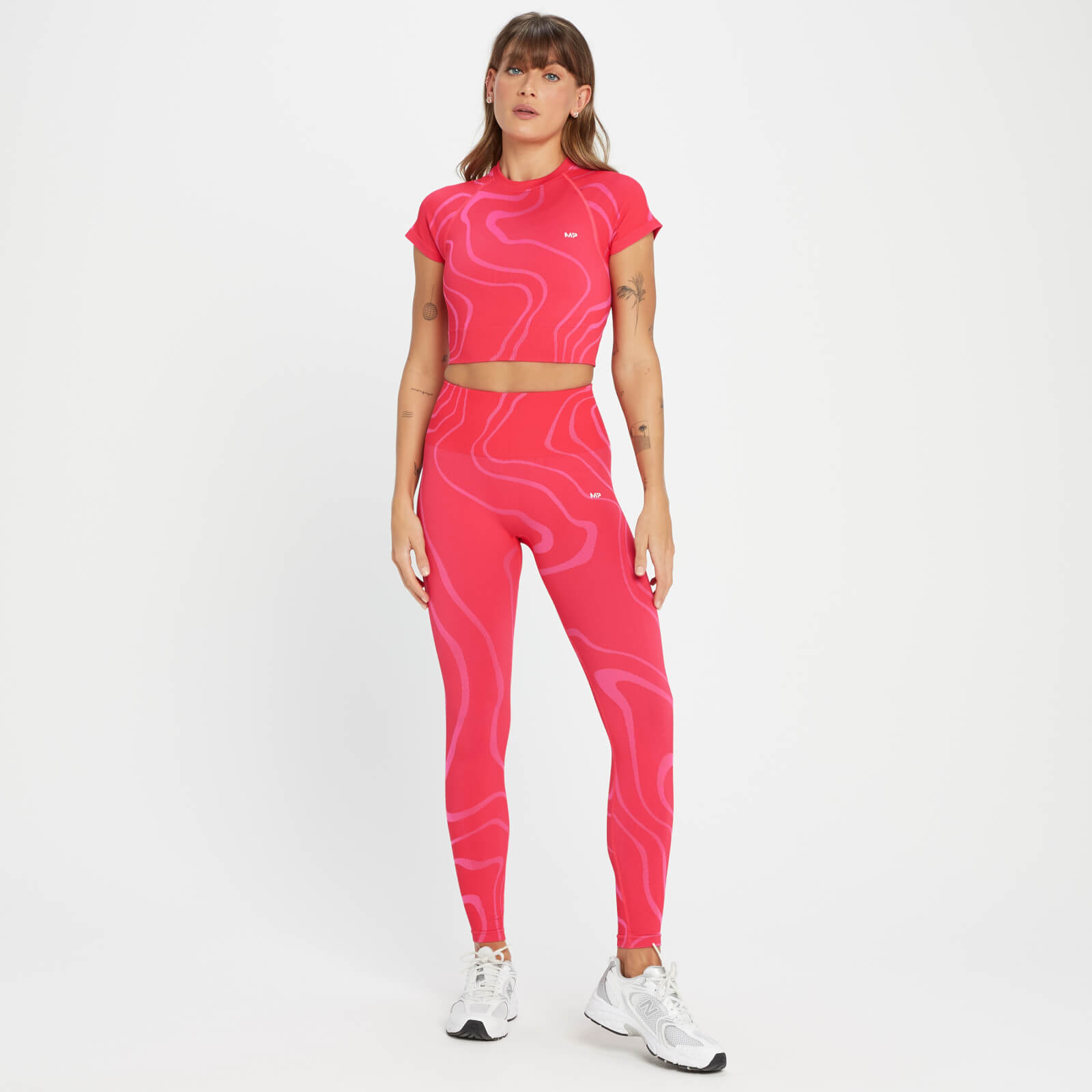 Crop top sans coutures MP Tempo Wave pour femmes – Rouge