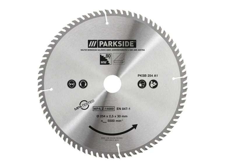 Lâmina de serra circular PARKSIDE® PKSB 254 A1, 10 polegadas