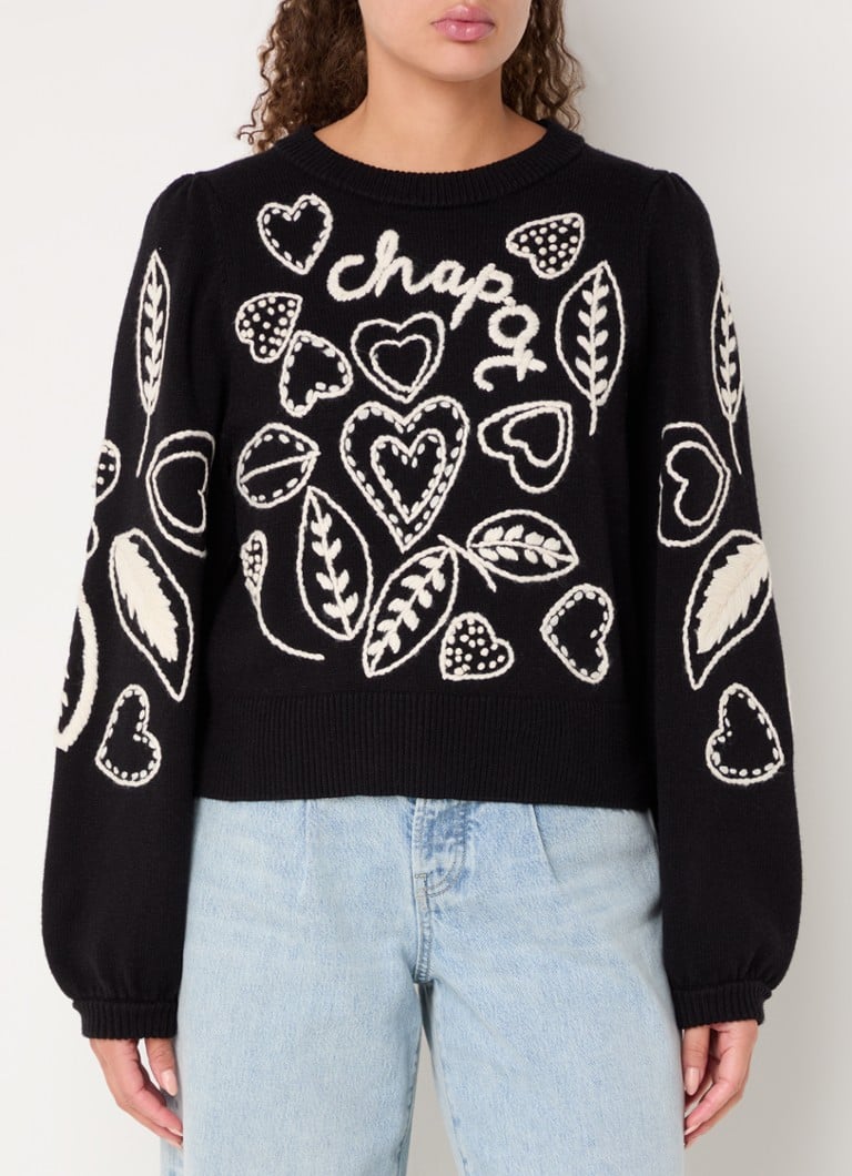 Pull en maille fine Fabienne Chapot Vesper avec broderie logo