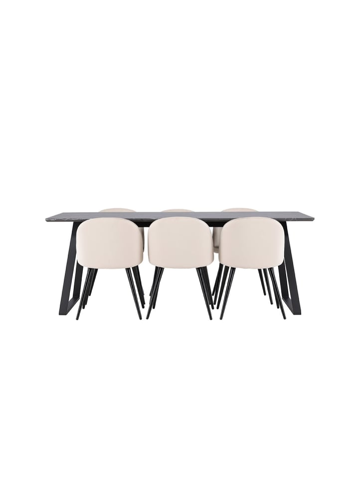 ebuy24 Essgruppe Malaga (7-teilig) Beige 200 x 90 cm günstig kaufen onesize