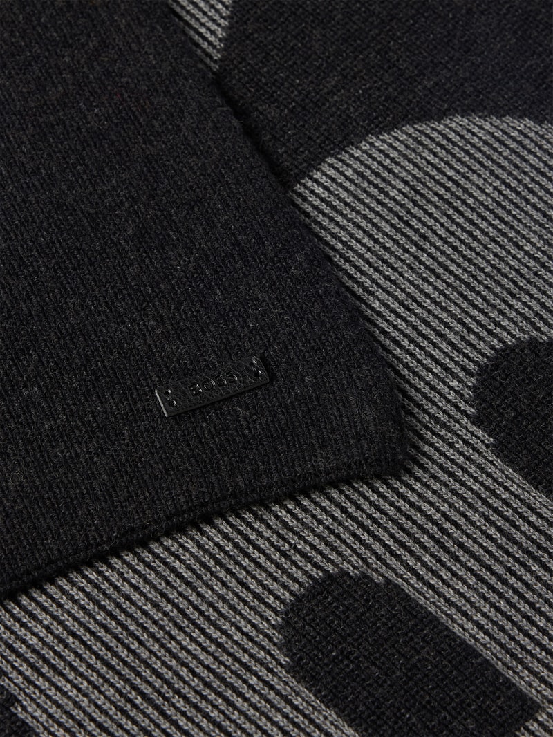 Schal mit Label-Detail Modell 'Lamico' in schwarz