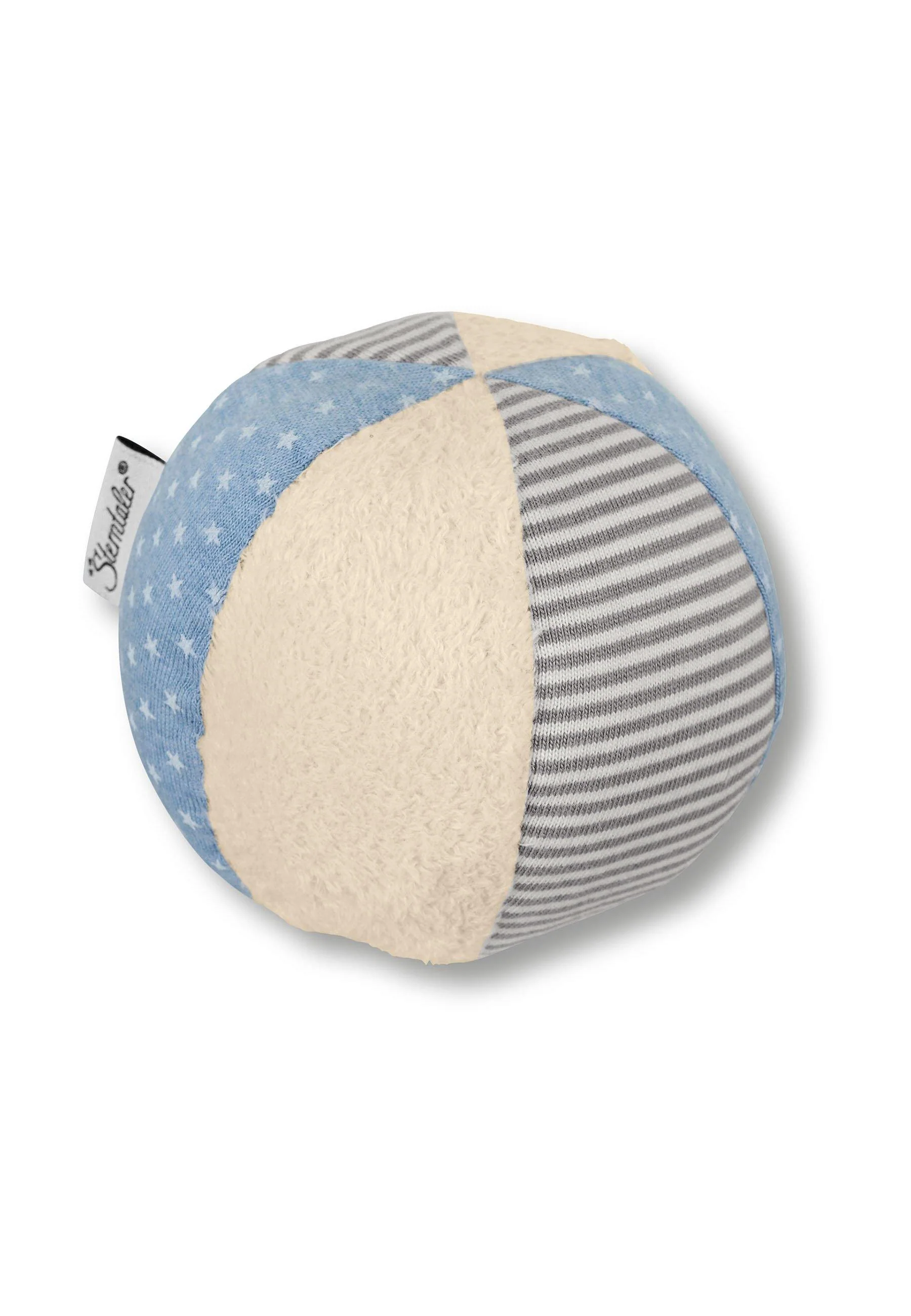Ball in Hellblau, 9 cm groß mit Rassel