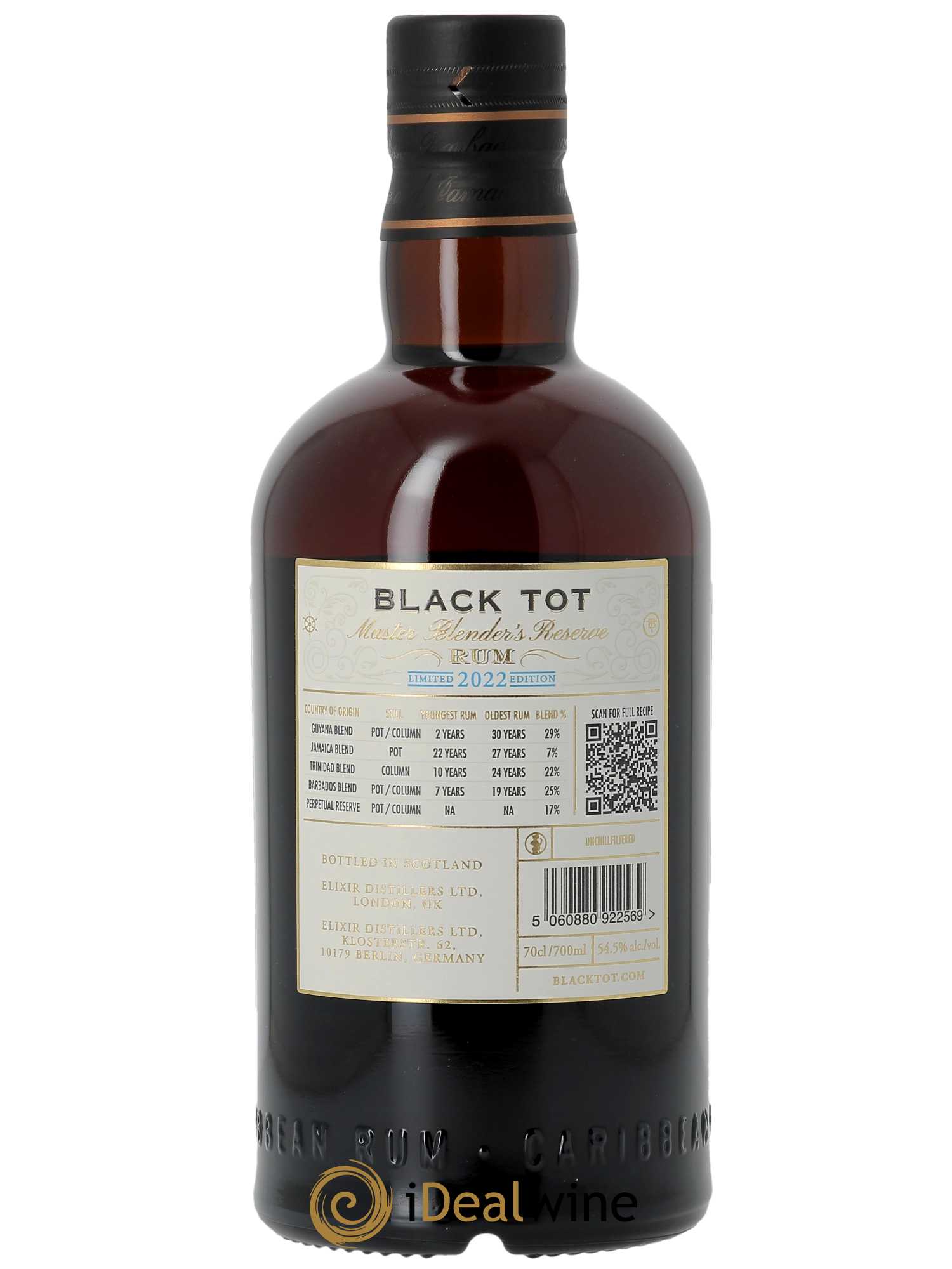 Rhum Black Tot Master Blender's Reserve Edition 2022 (70cl)  - Lot de 1 Bouteille