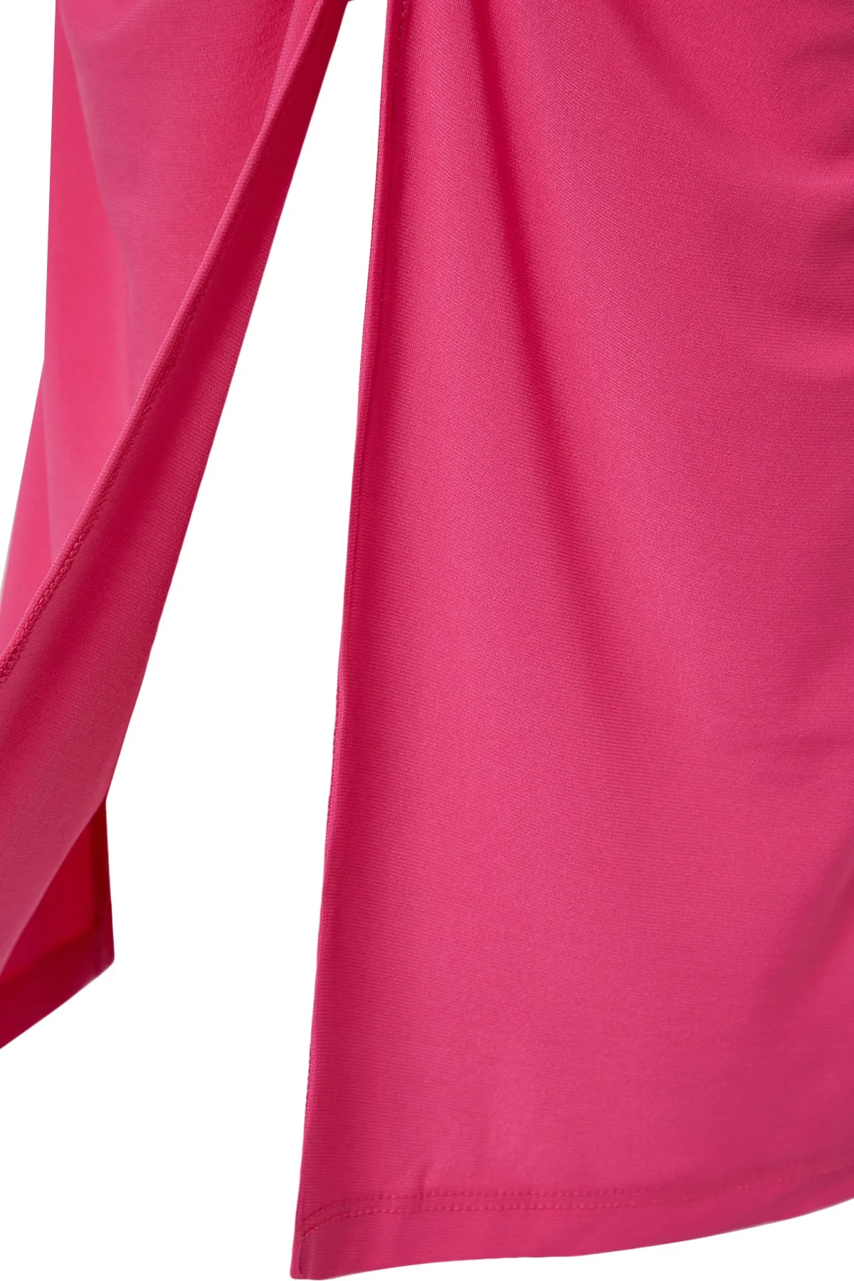 Trendyol Collection  Fuchsiafarbenes, gerafftes, tailliertes Midi-Bleistiftkleid aus Strick und Stretch TWOSS23EL00751