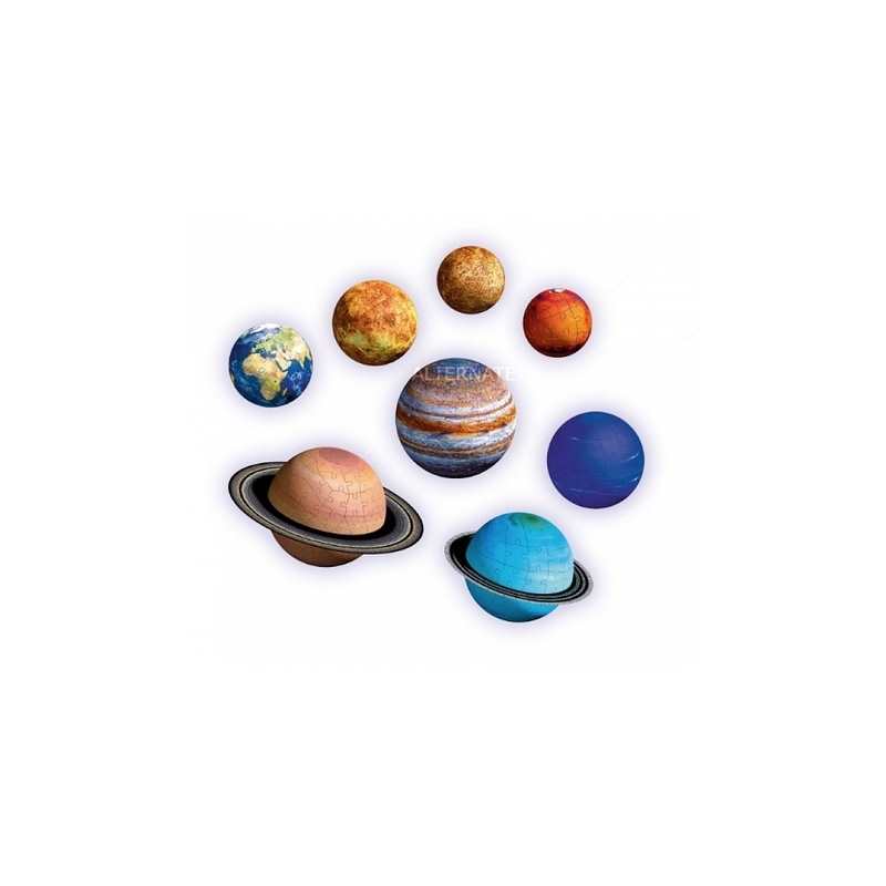 8 Puzzles 3D rond système solaire