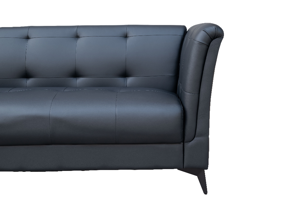 Happy Home 3 Sitzer Sofa in Lederoptik schwarz