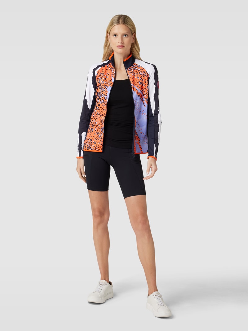 Sweatjacke mit Allover-Muster in marineblau