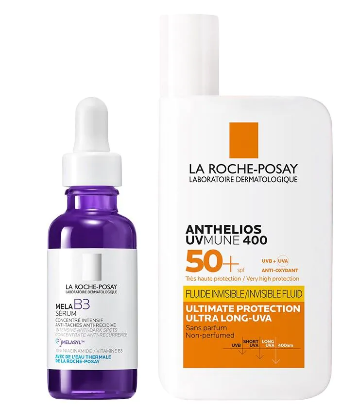 La Roche Posay set (Mela B3 serum 30ml + Anthelios UV Mune nevidljivi fluid SPF50+ 50ml)