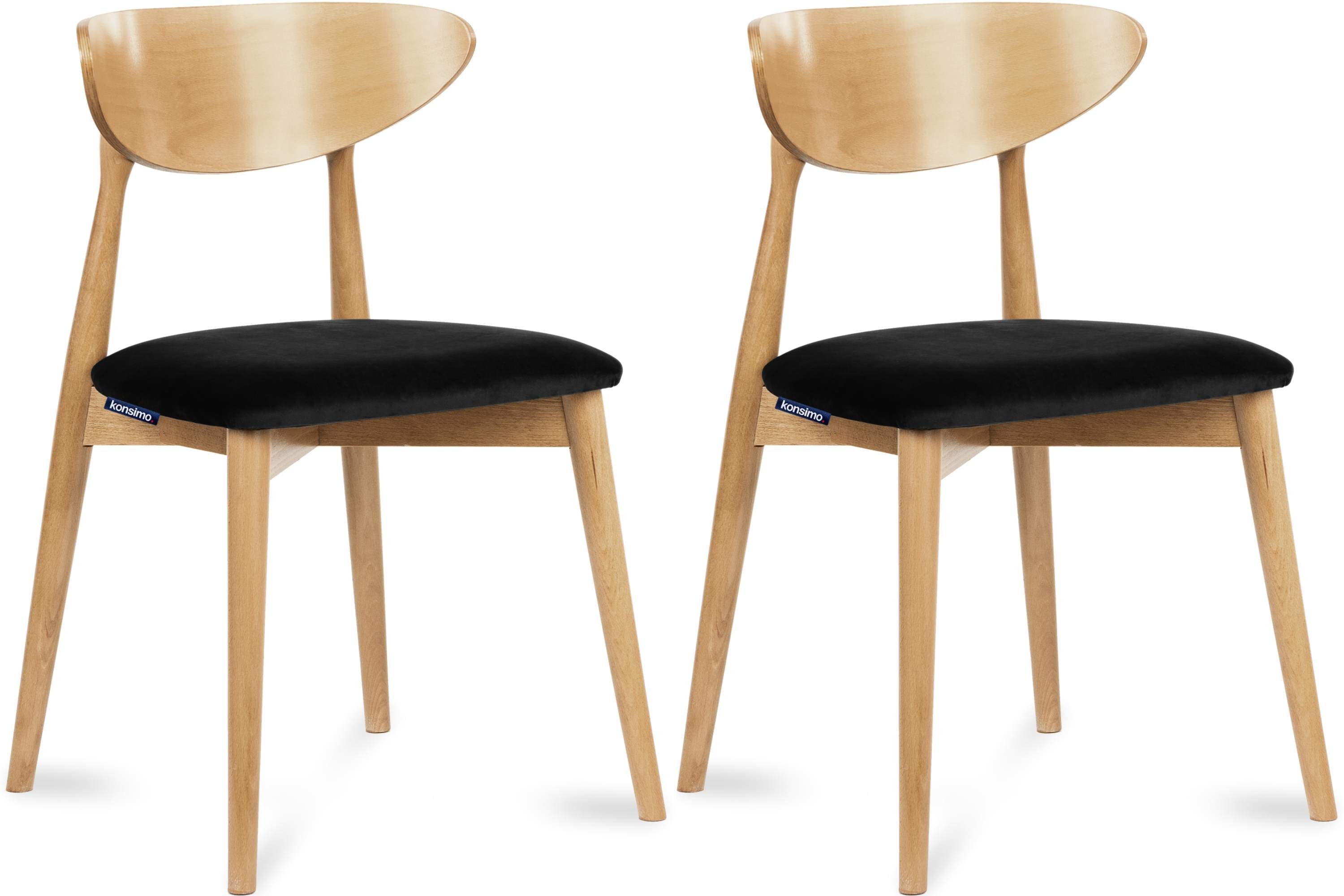 Konsimo Holzstuhl RABI Esstischstühl Küchenstühl Esszimmer Stühl Eiche (Esszimmerstühl, 2 St), Gestell aus Massivholz