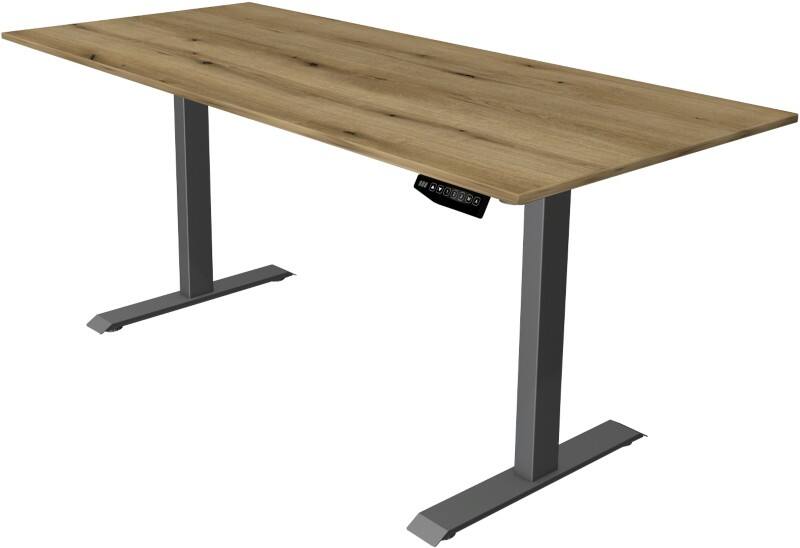 Kerkmann Move 1 Rechteckig Elektronisch Höhenverstellbarer Sitz-Stehschreibtisch Melamin, Stahl Anthrazit, Eiche 1800 x 800 x 1230 mm