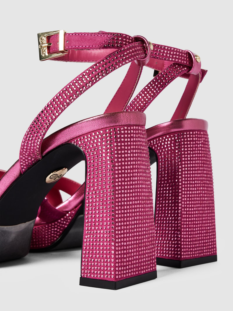 Sandaletten mit Ziersteinbesatz Modell 'CHERRY SPARK' in pink