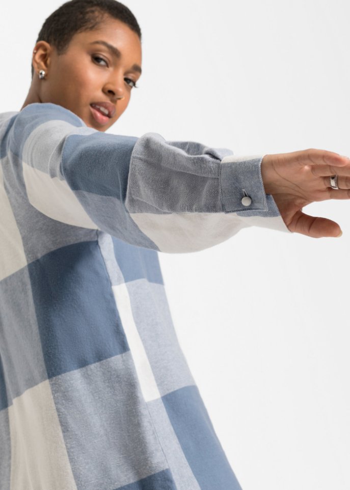Flanellbluse mit graphischem Muster