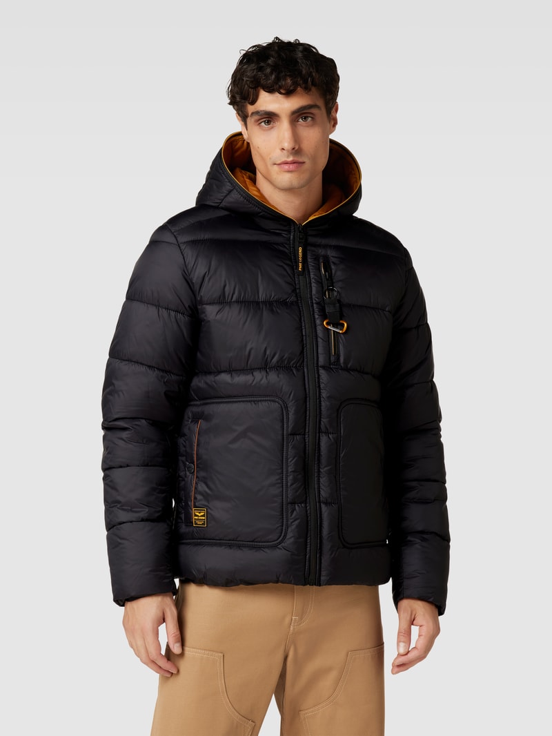 Steppjacke mit Kapuze Modell 'SKYCONTROL' in schwarz