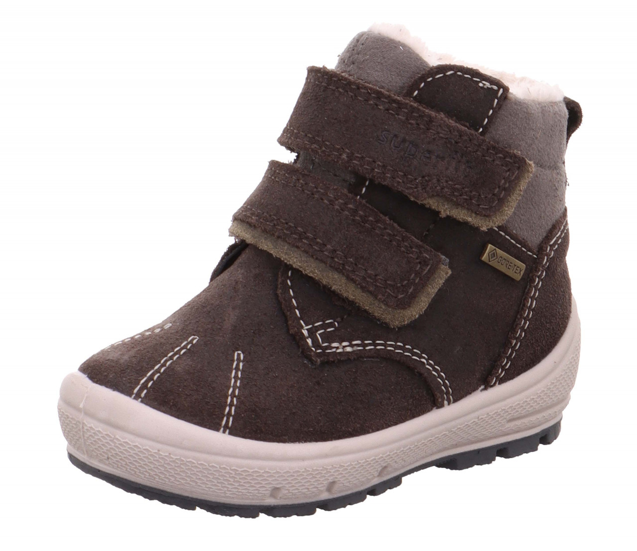 GROOVY - Braun/Grau Boots mit Klettverschluss