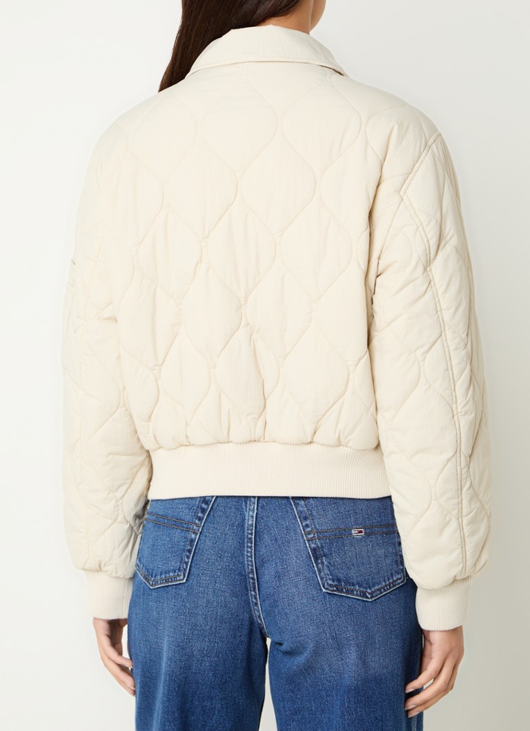 Tommy Hilfiger prošivena bomber jakna s uzorkom prošivenog printa i vezom logotipa